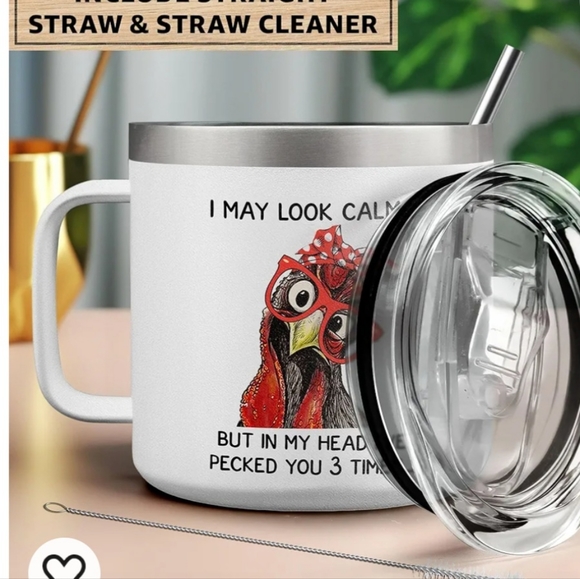 I May Look Calm But in My Head I've Pecked You 3 Times Mug Chicken Coffee Cup - Picture 7 of 7